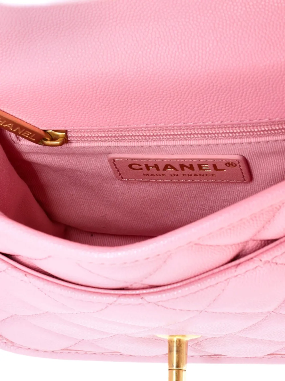 School Memory Top Handle Flap Bag Quilted Caviar Mini Crossbody Bag