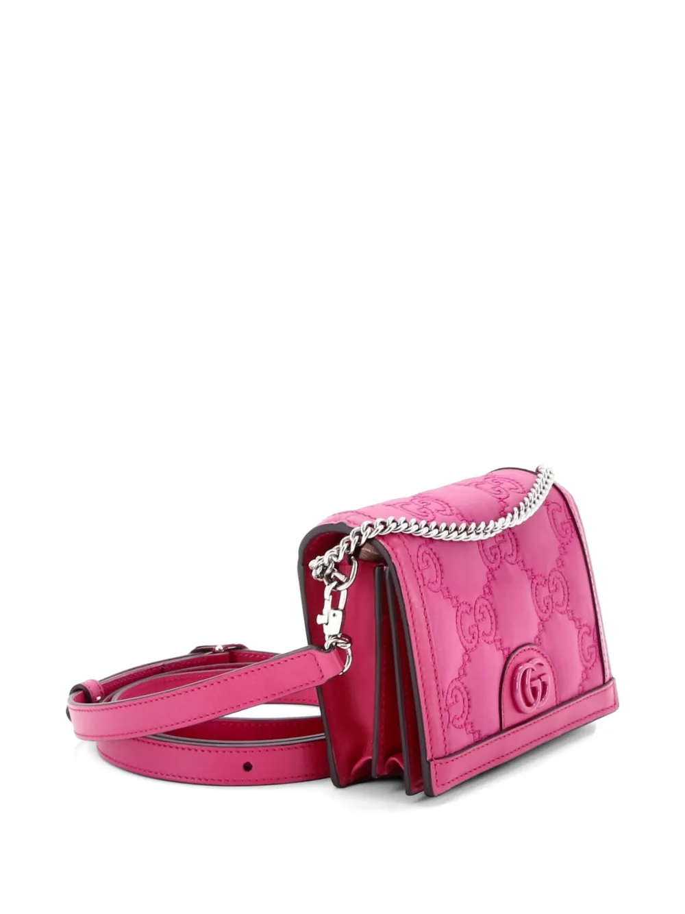 Gg Marmont Flap Messenger Bag Gg Matelasse Nylon With Leather Mini Crossbody Bag