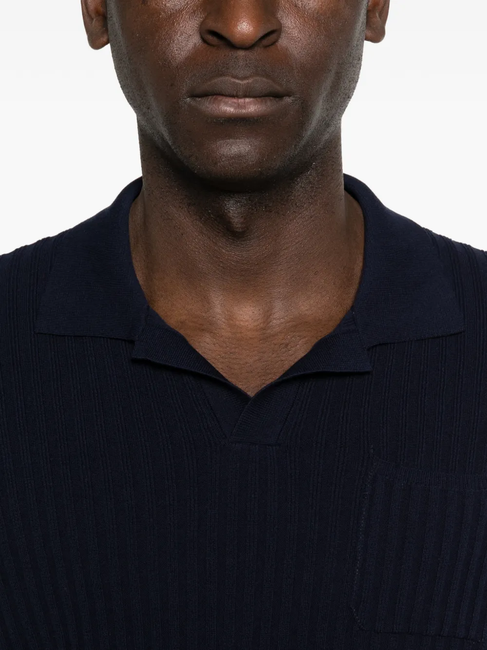 Roberto Collina Geribbeld poloshirt Blauw