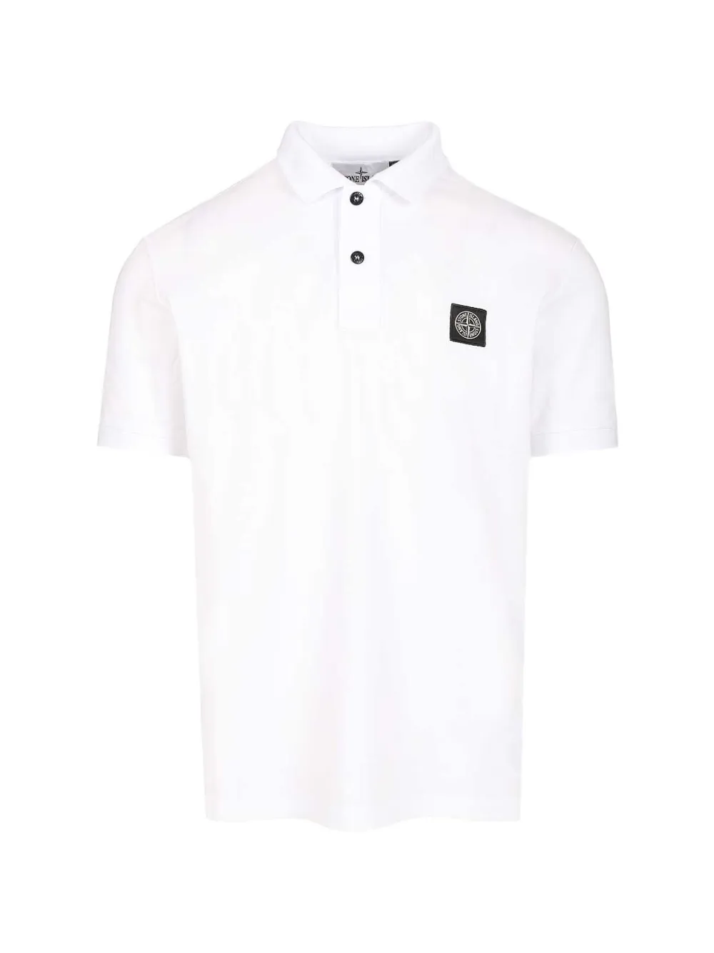 Stone Island button logo polo shirt - Bianco