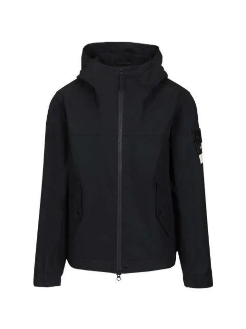 Stone Island hooded twill cotton jacket