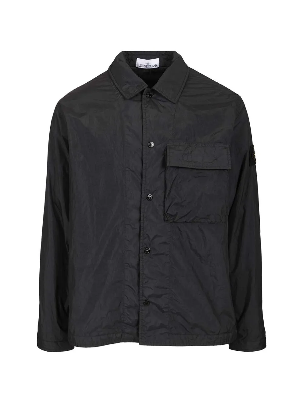Stone Island patch-pocket overshirt - Nero