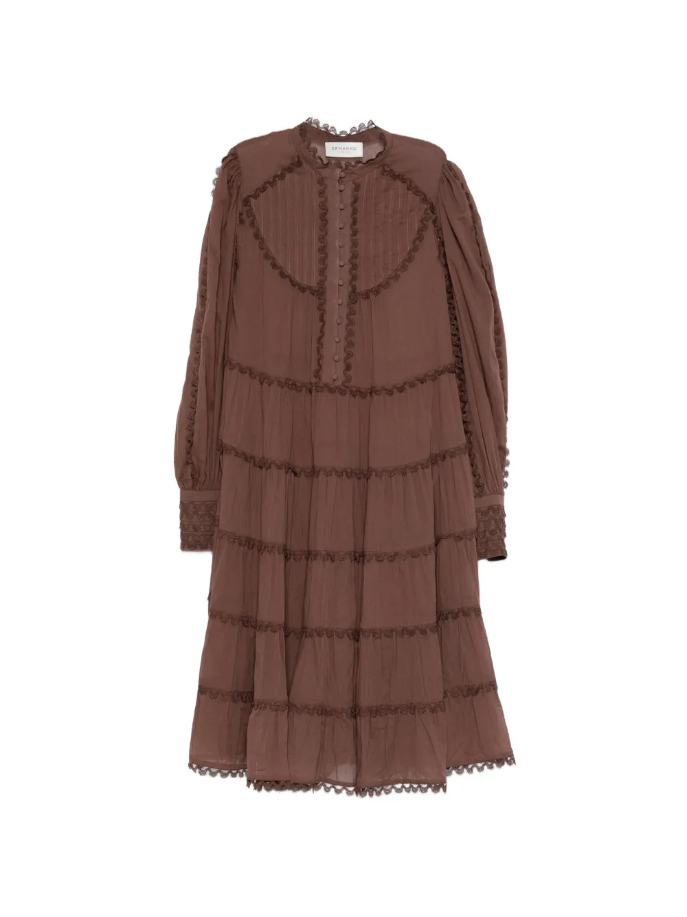 ERMANNO FIRENZE tiered midi dress - Marrone