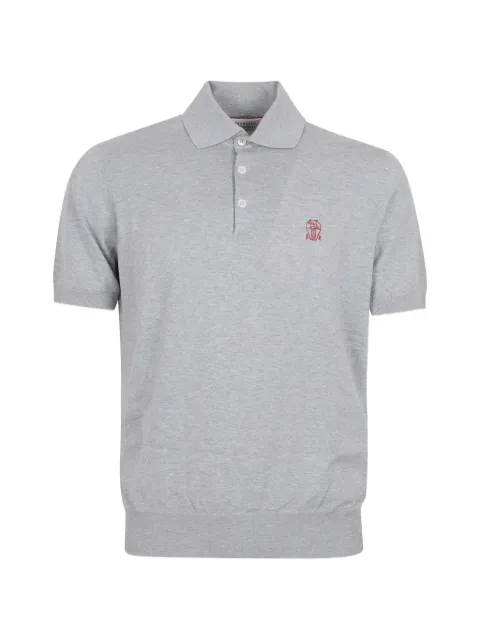 Brunello Cucinelli polo à logo brodé