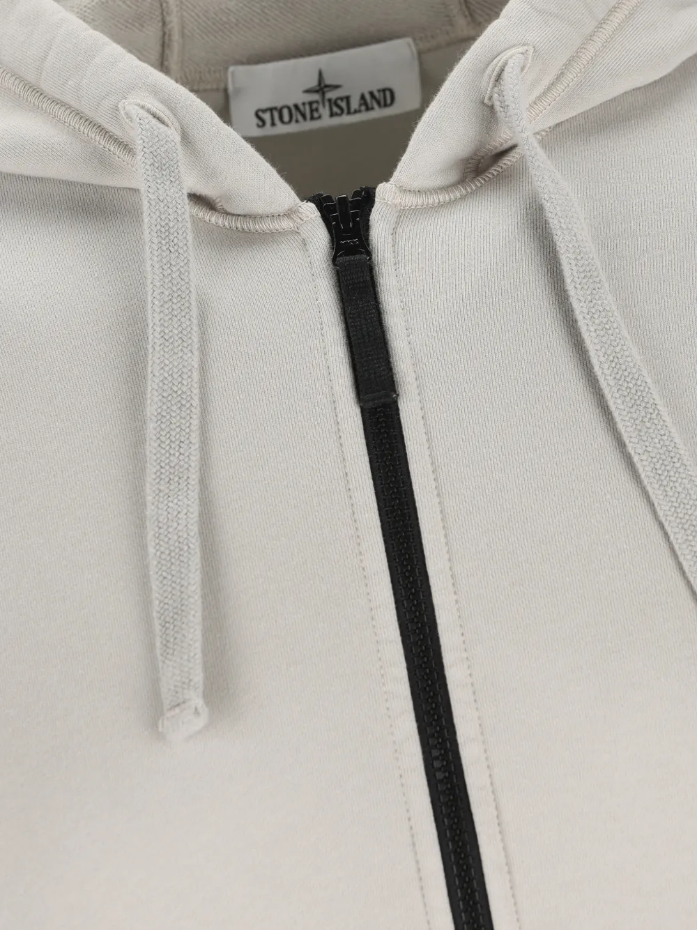 Stone Island Hoodie met rits en logo Beige