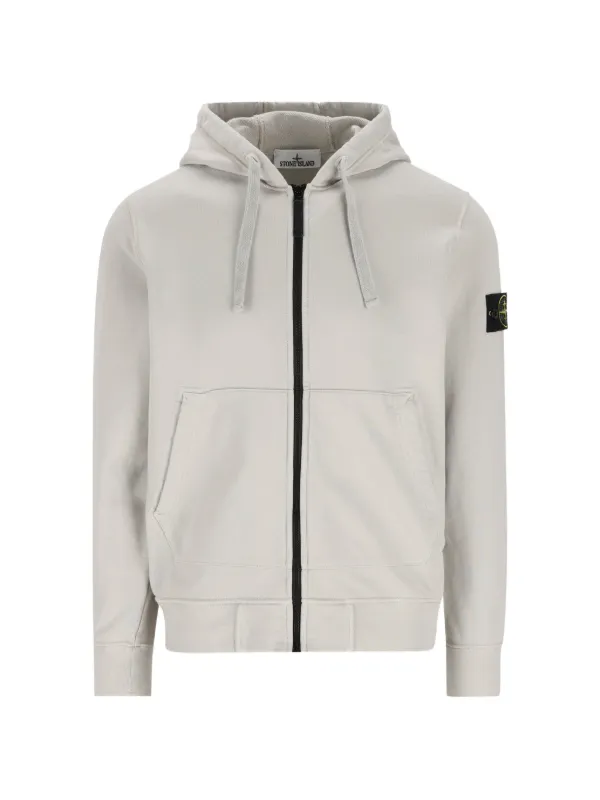 STONE  ホワイトフルジップパーカー Stone Island ジップアップ パーカー | ニュートラル | FARFETCH JP