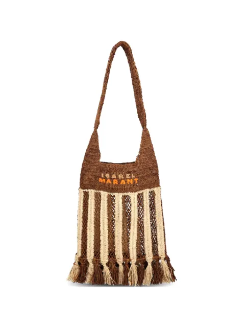 ISABEL MARANT sac porté épaule en raphia à rayures
