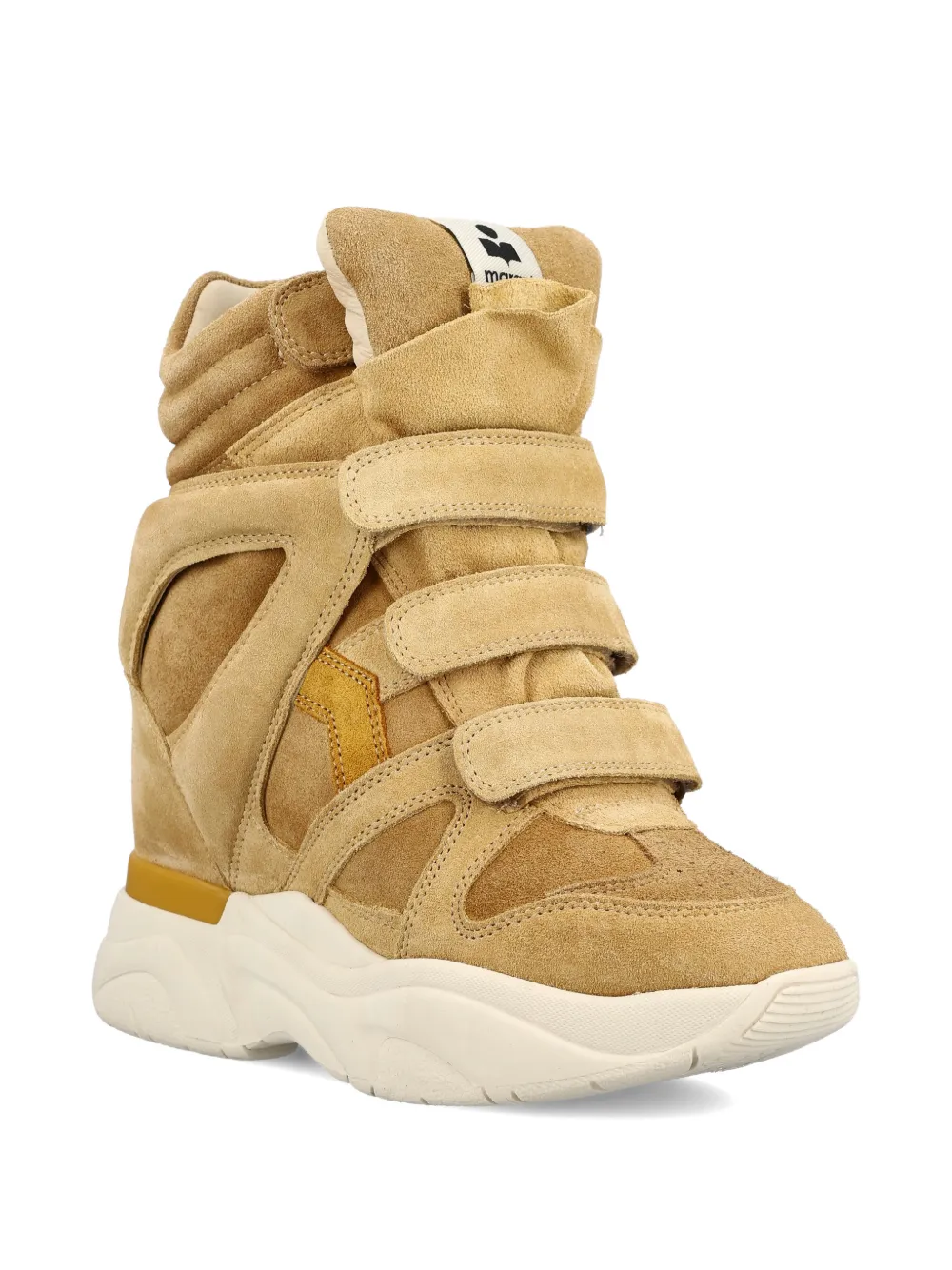 ISABEL MARANT Sneakers met klittenband en uitgesneden details Beige