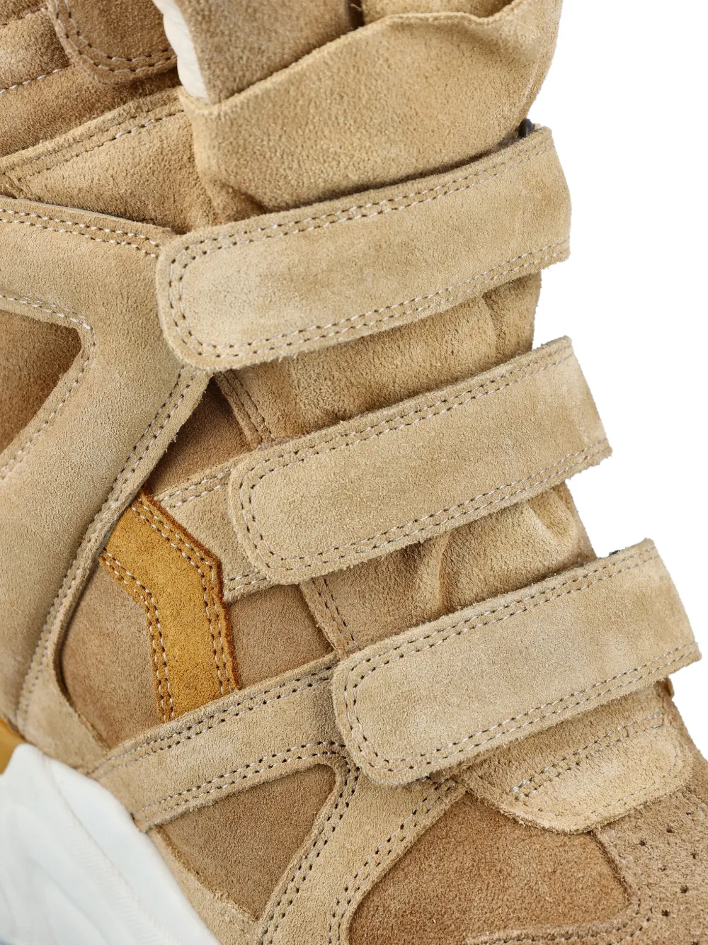 ISABEL MARANT Sneakers met klittenband en uitgesneden details Beige