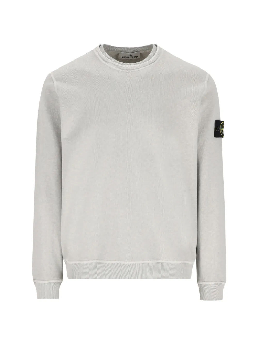 Stone Island crew-neck logo-badge sweatshirt - Grigio