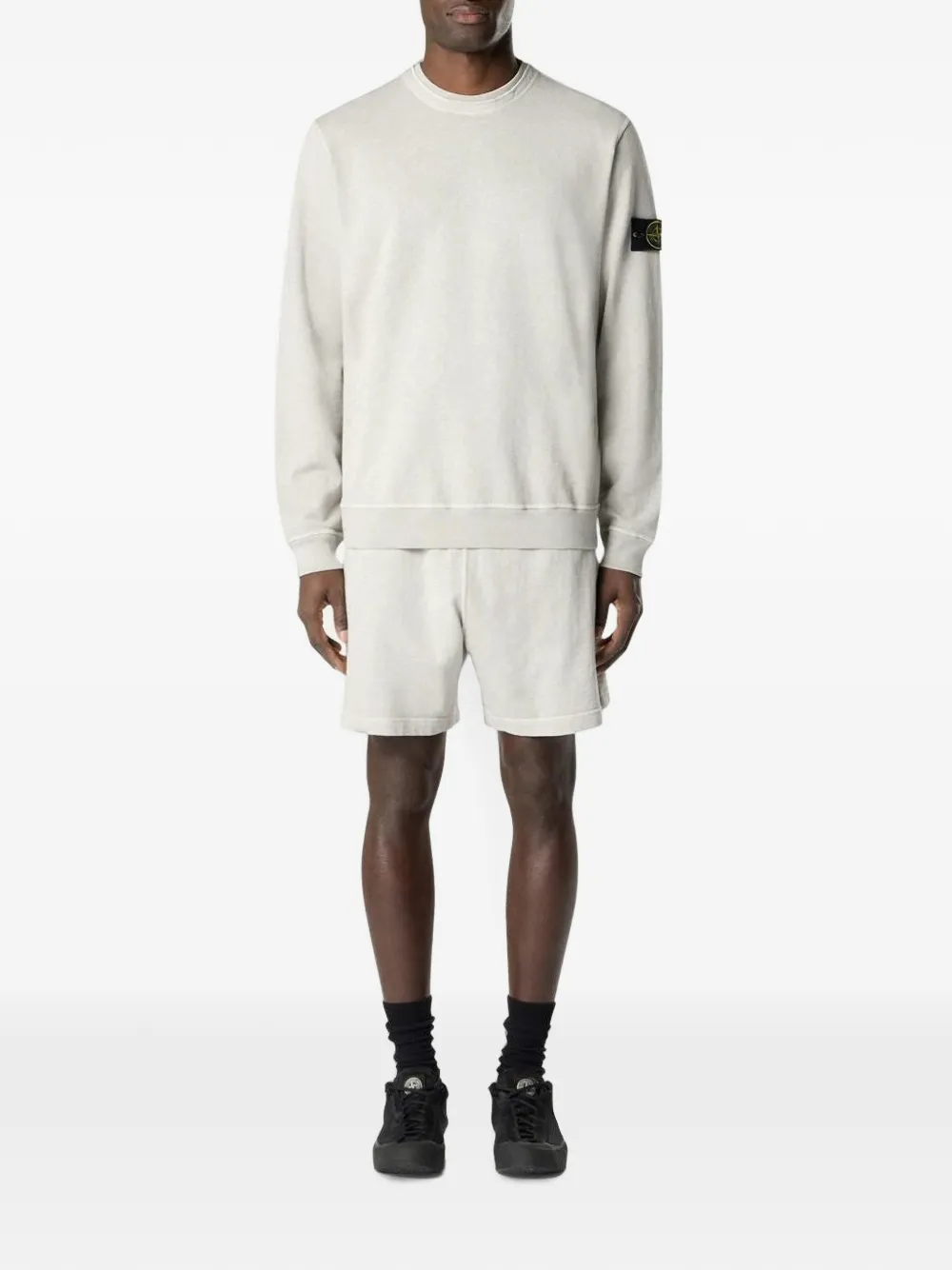 Stone Island Sweater met ronde hals en logopatch Grijs