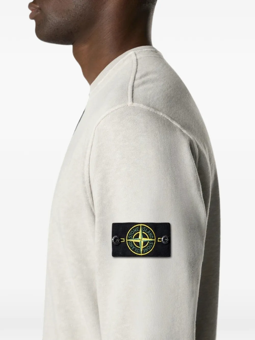 Stone Island Sweater met ronde hals en logopatch Grijs