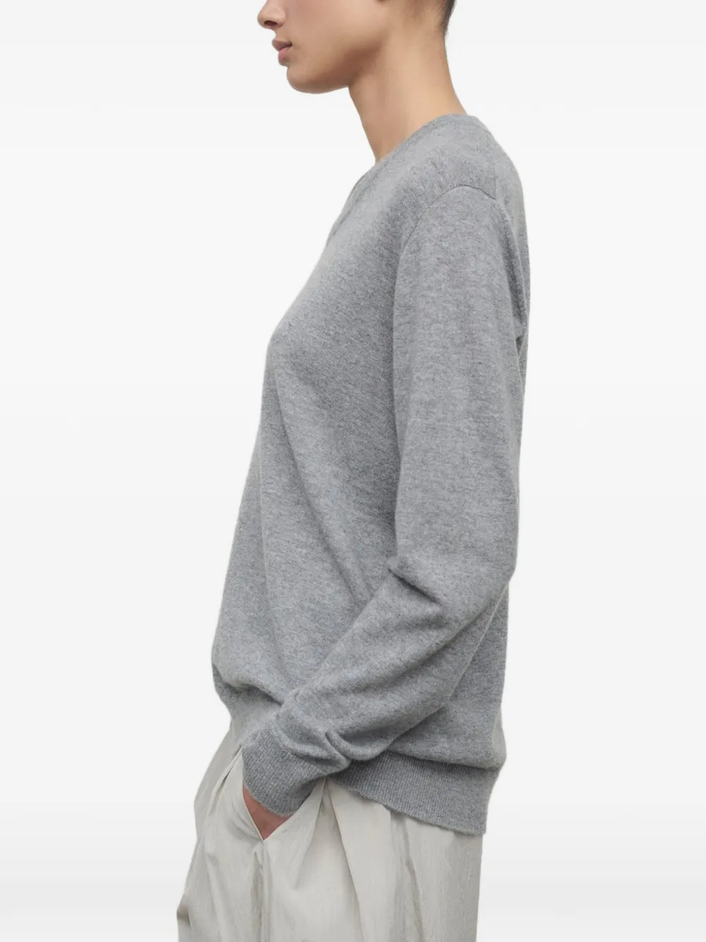 The Row Nian trui met V-hals Beige