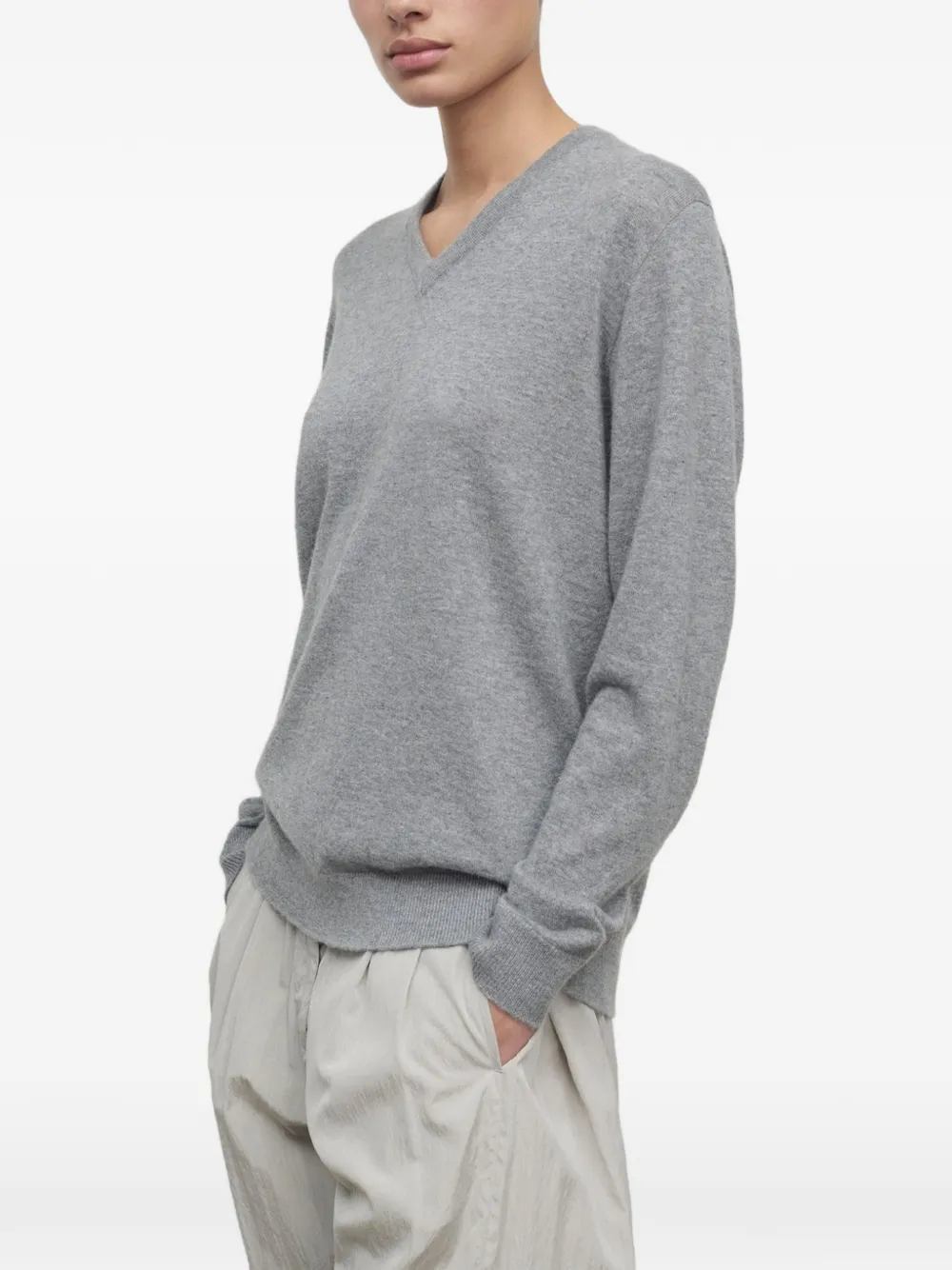 The Row Nian trui met V-hals Beige