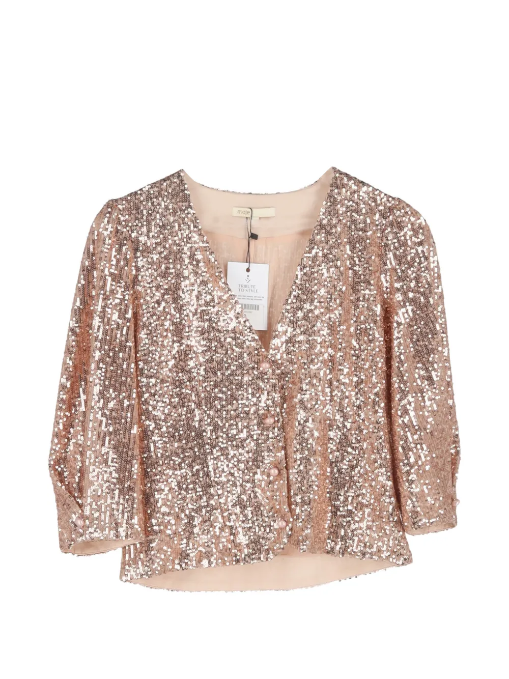 Maje sequin V-neck blouse - Rosa