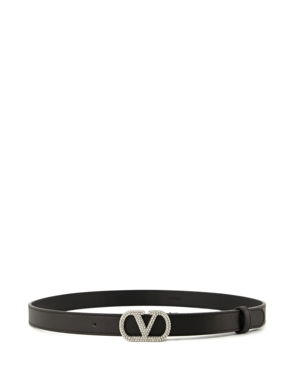 Valentino Garavani crystal-embellished leather belt - Nero
