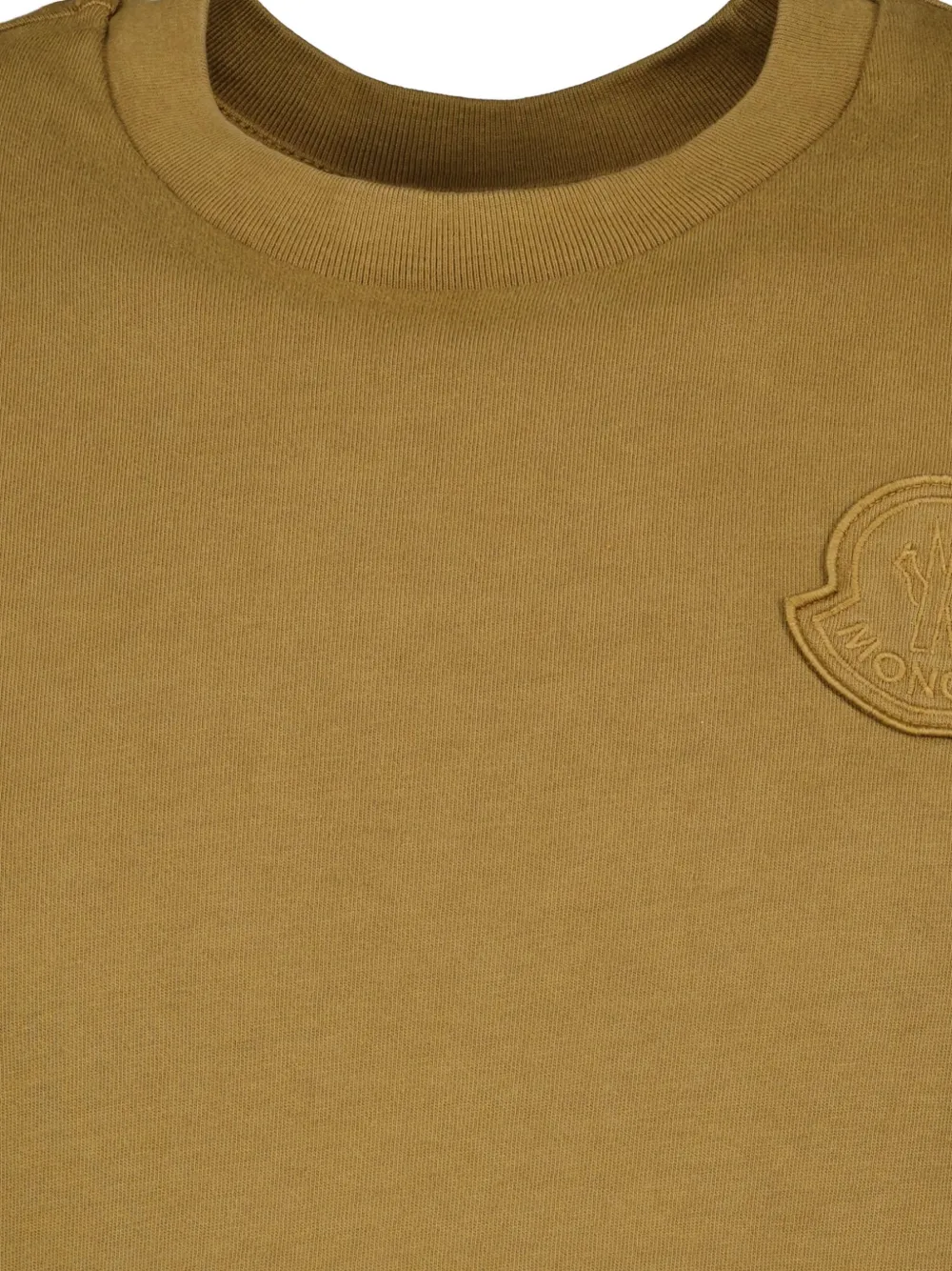 Moncler T-shirt met logopatch Bruin