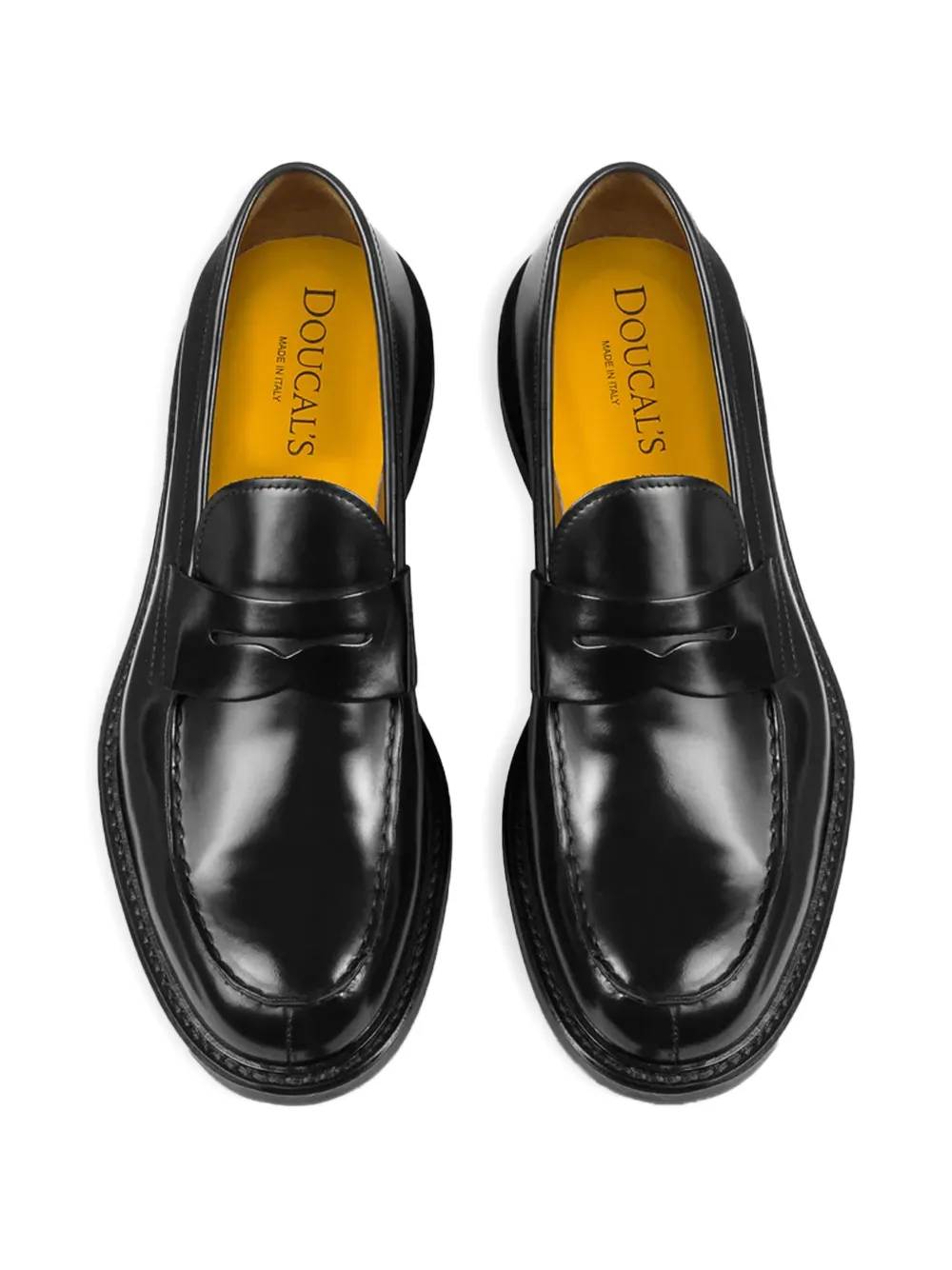 Doucal's penny leather loafer Zwart