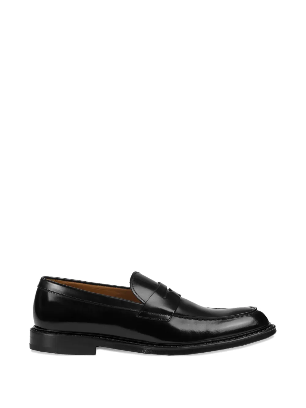 Doucal's penny leather loafer Zwart
