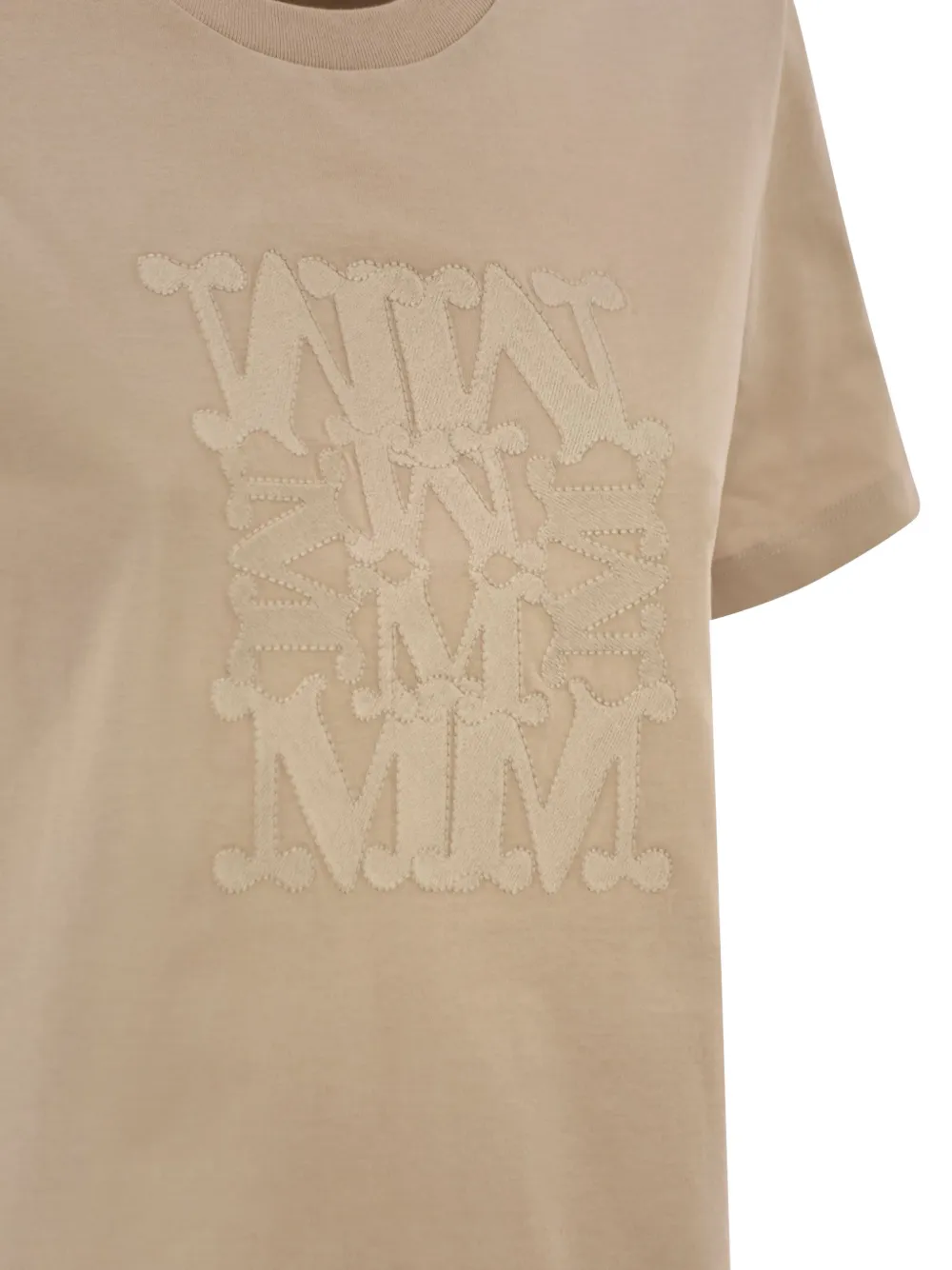 Max Mara Giovane T-shirt met geborduurde monogram Beige