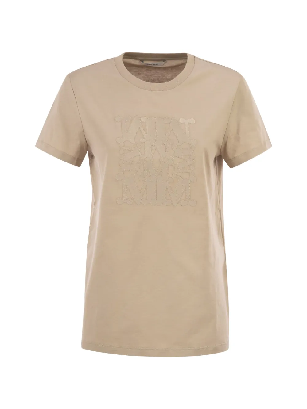 Max Mara Giovane monogram-embroidered T-shirt - Toni neutri
