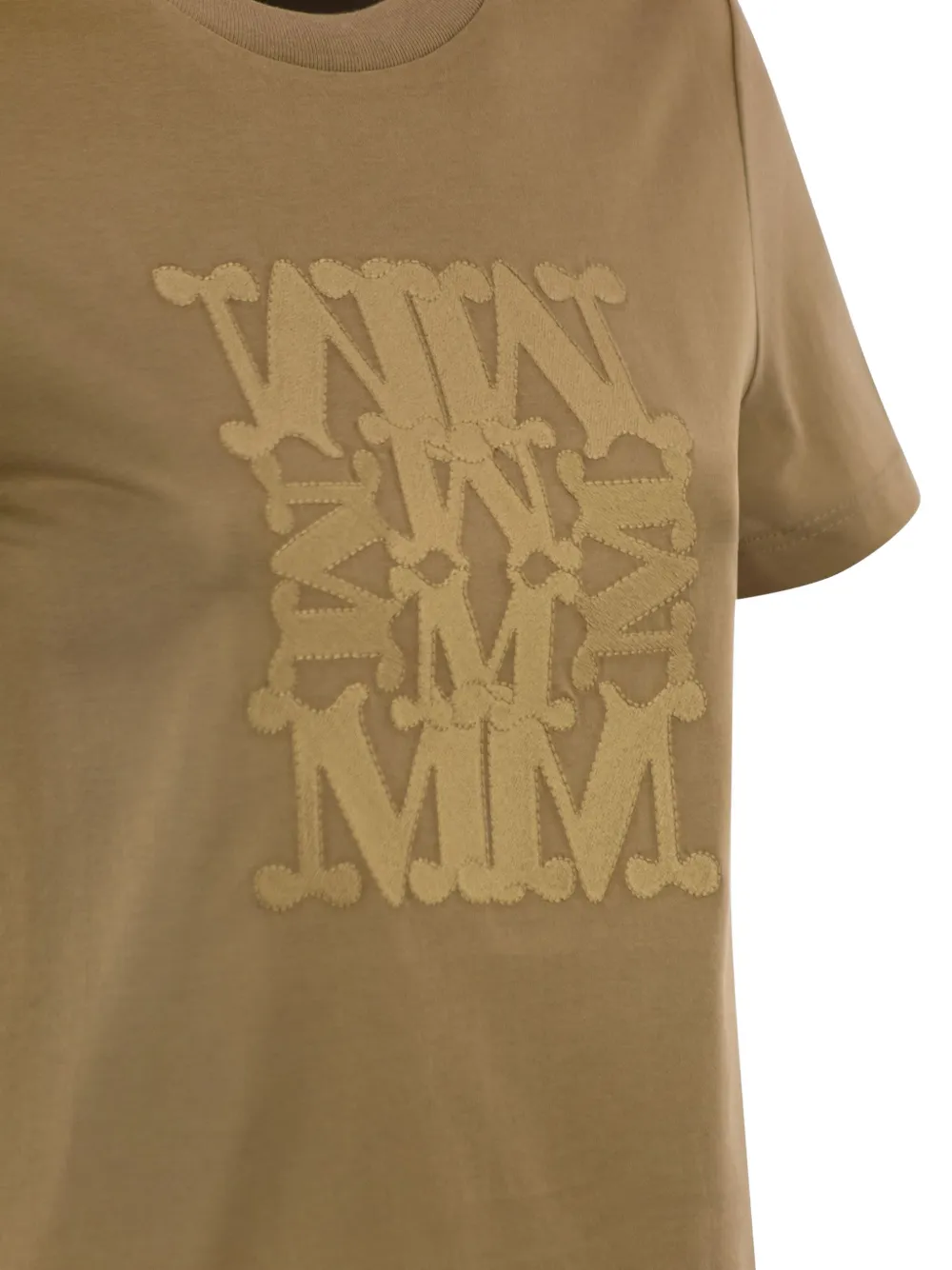 Max Mara Giovane T-shirt met monogram-logo Beige