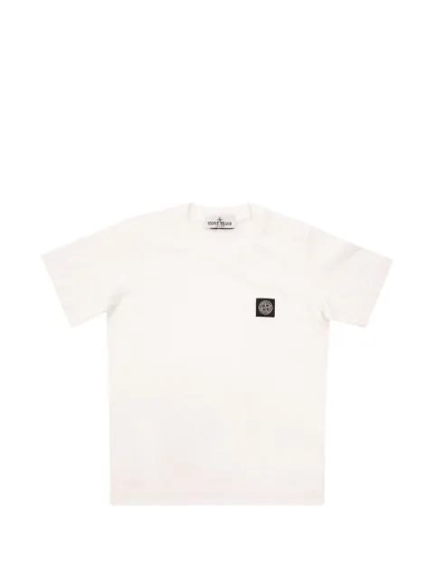 Stone Island Junior playera tejido de canalé con parche Compass