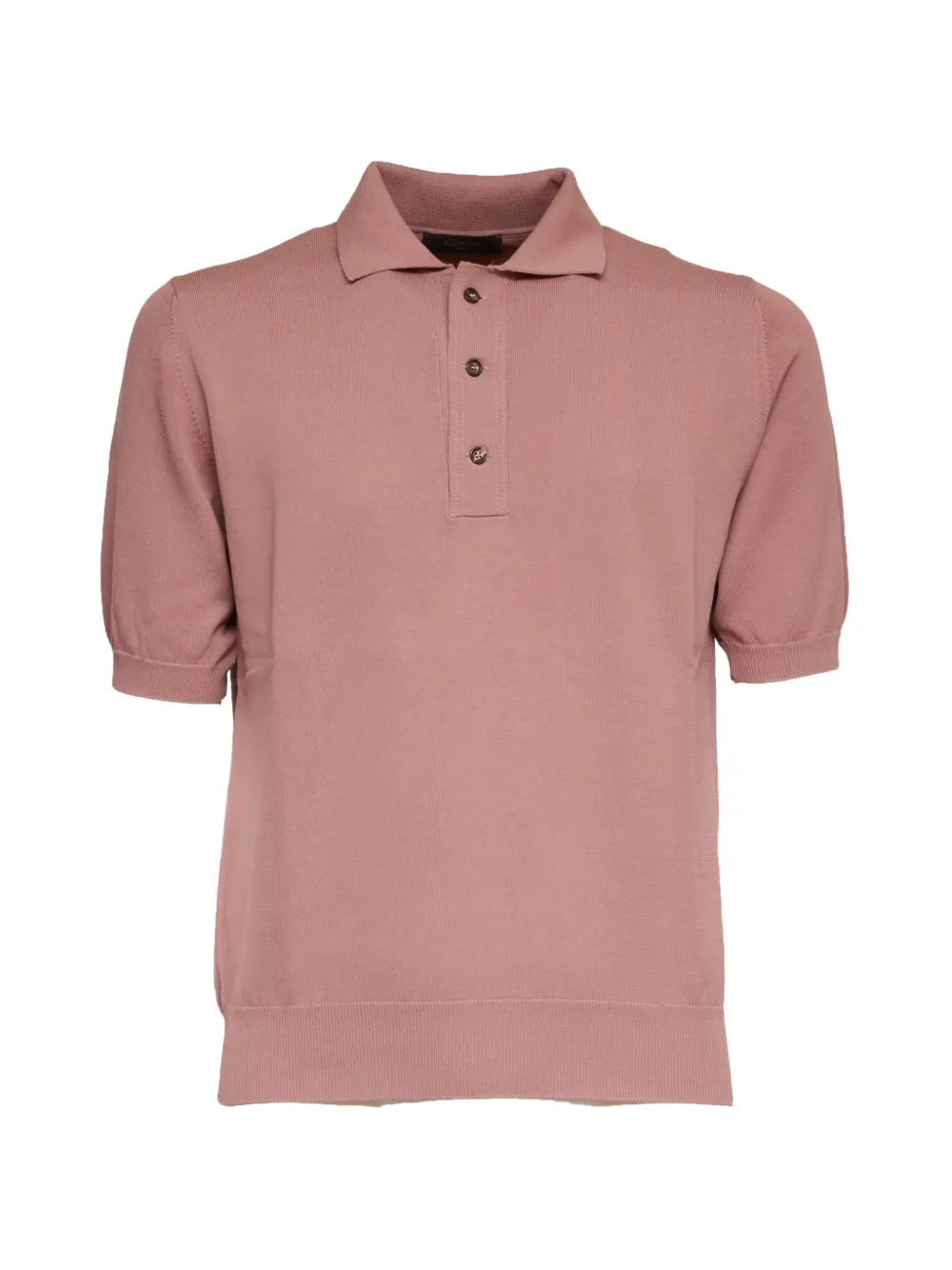 Zanone button ribbed polo shirt - Rosa
