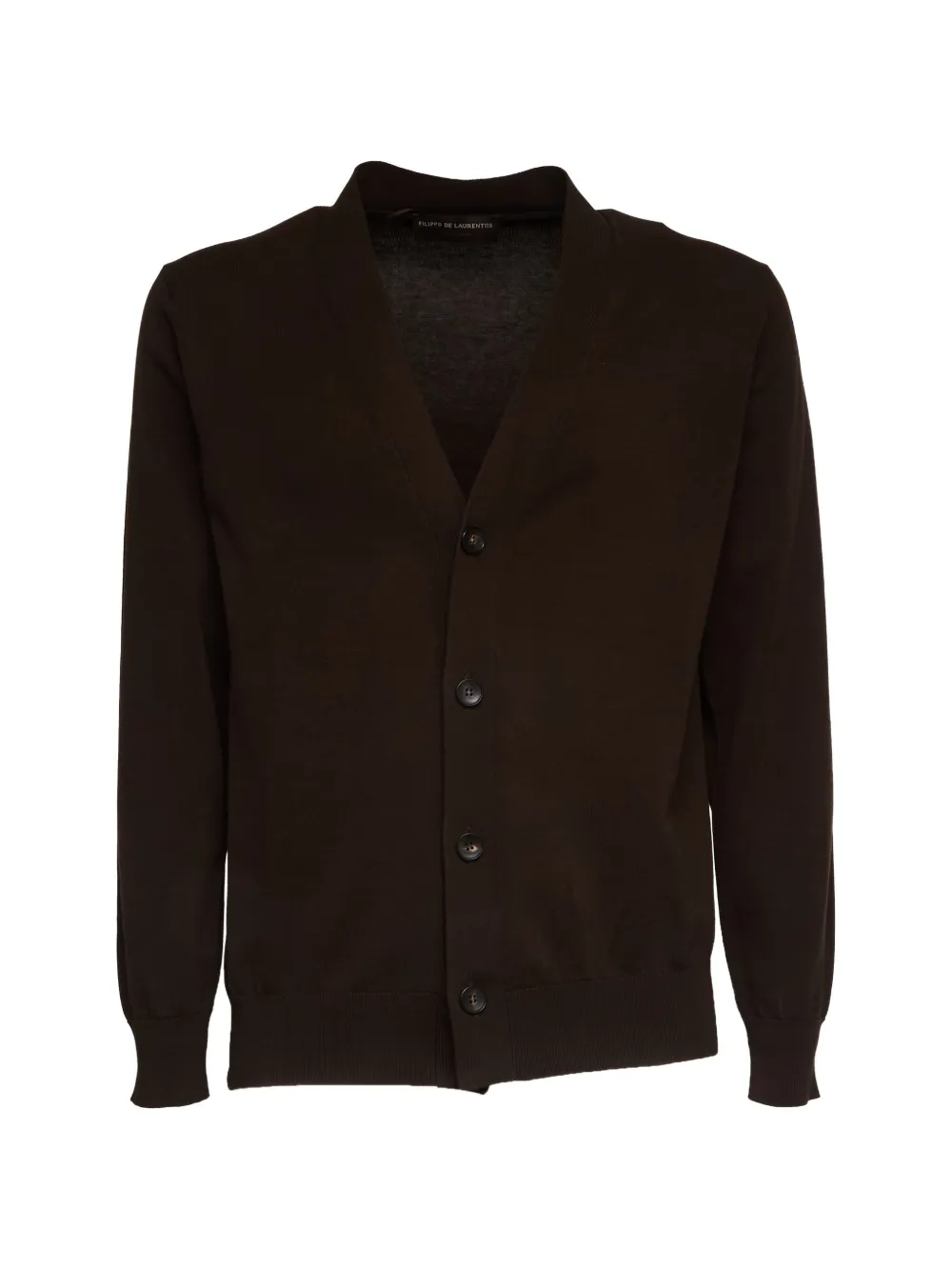 Filippo De Laurentiis V-neck ribbed cardigan - Marrone
