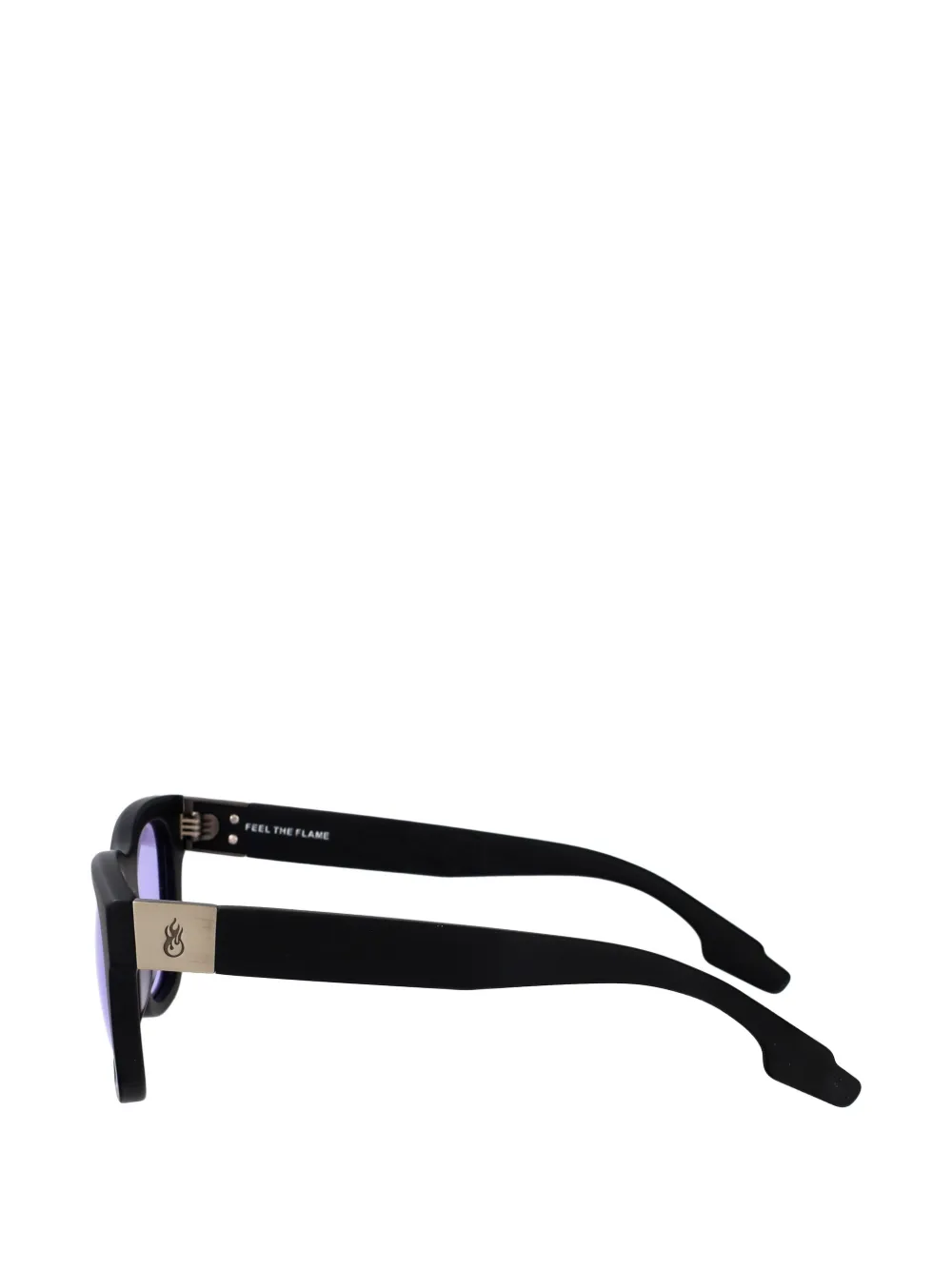  Vision Of Super Way Flame Rectangle Sunglasses - Black 