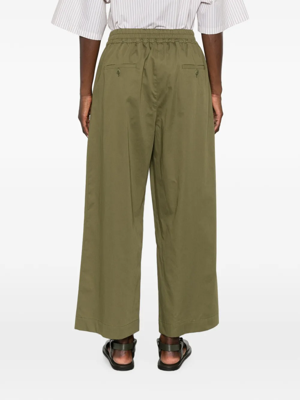 Weekend Max Mara Broek met elastische tailleband Groen