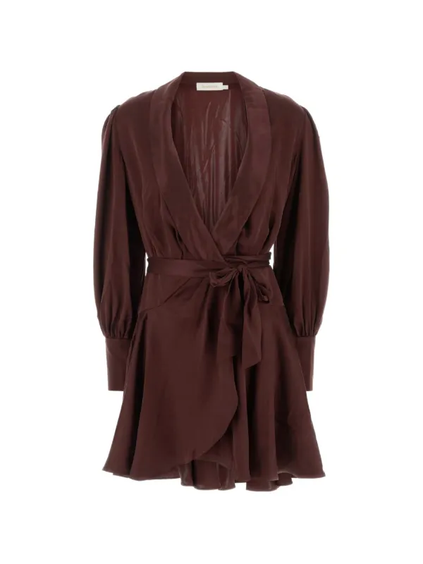 zimmermann ruffled silk satin wrap dress ZIMMERMANN Asymmetric Ruffled Duchesse Silk-Satin Midi Wrap Dress