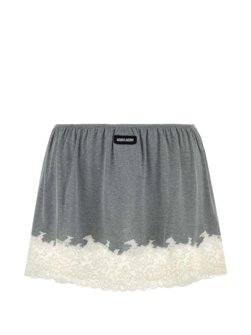 Miu Miu lace-hem mini skirt - Grigio