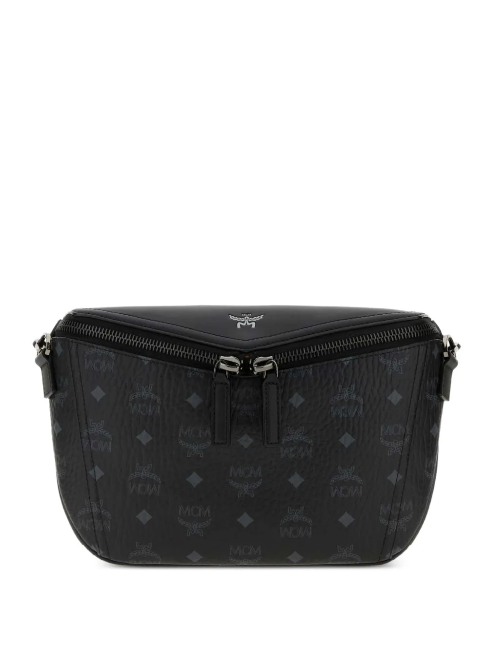 MCM Diamant monogram-print crossbody bag - Nero
