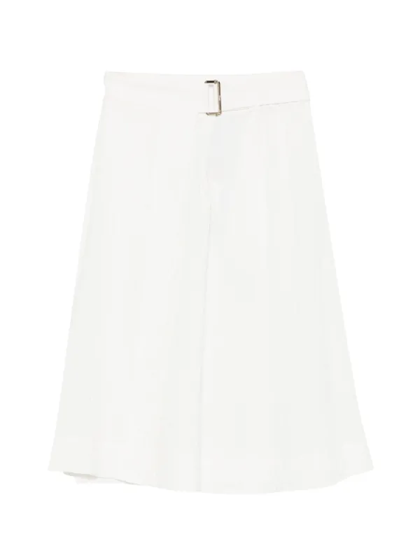 Herno Belted Textured Midi Skirt in White