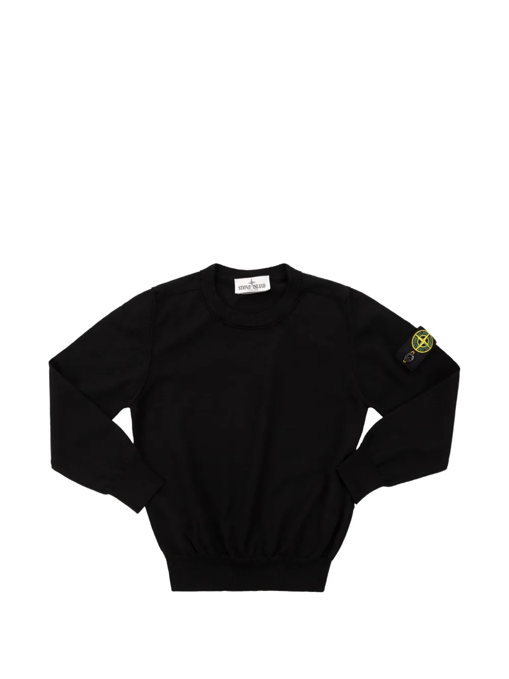Stone Island Junior ribbed cotton crew-neck sweater - Nero
