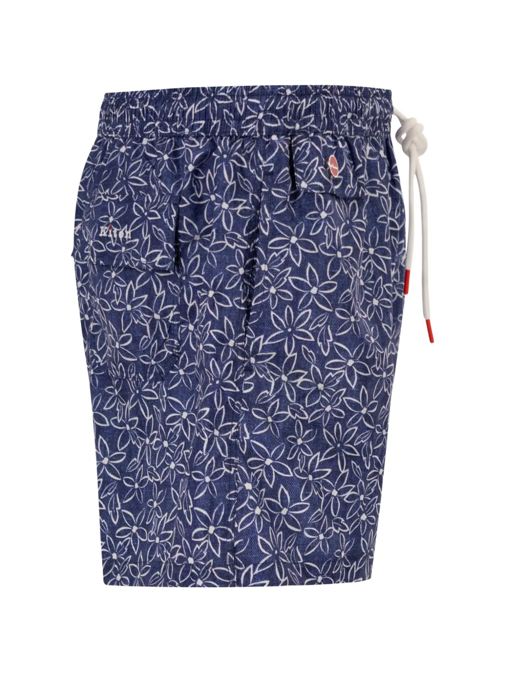  Kiton Patterned Drawstring Swim Shorts - Blue 