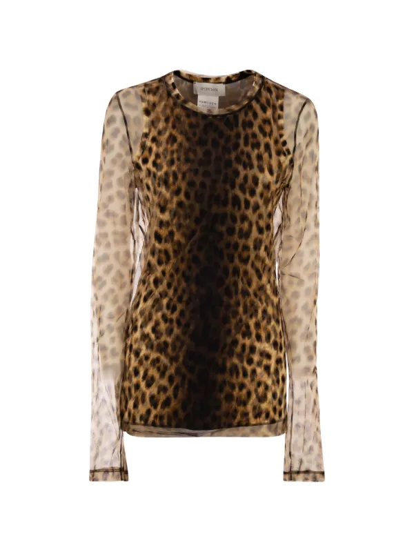 Sportmax Zebu Animal-print Top in Neutrals
