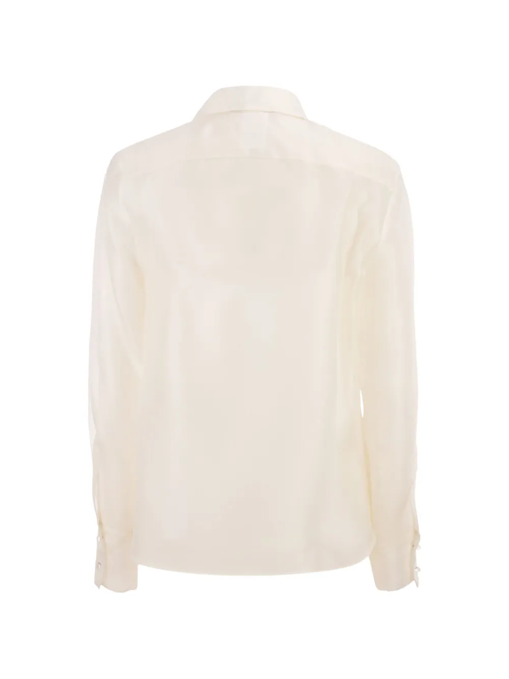 Max Mara Mseagi zijden blouse met geborduurde bloem Beige