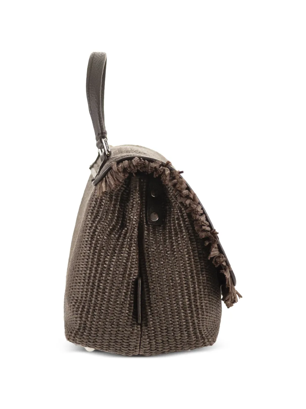 Zanellato Kleine Postina Vimini shopper met franje Bruin
