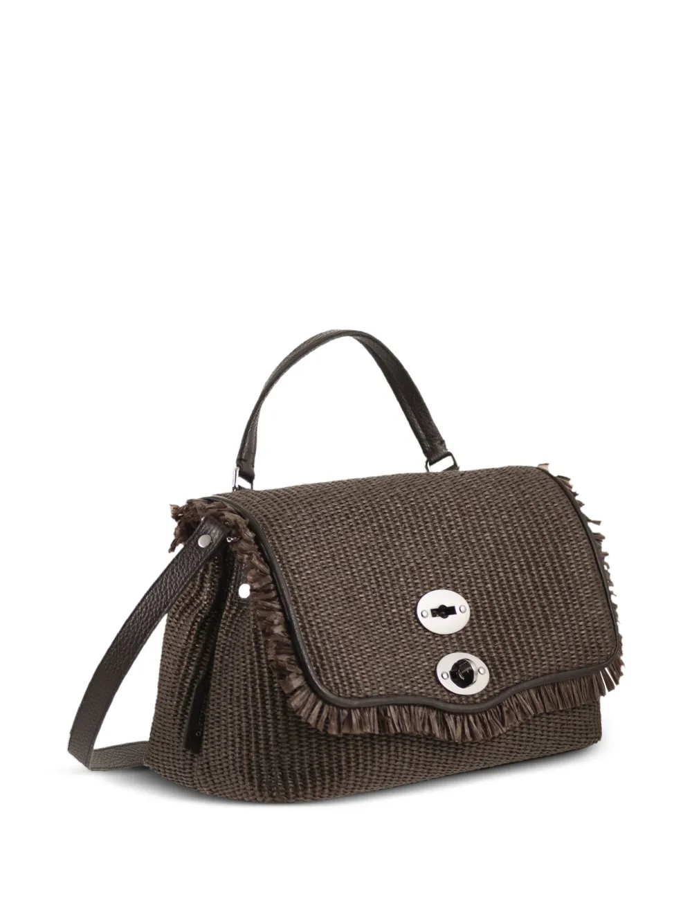 Zanellato Kleine Postina Vimini shopper met franje Bruin