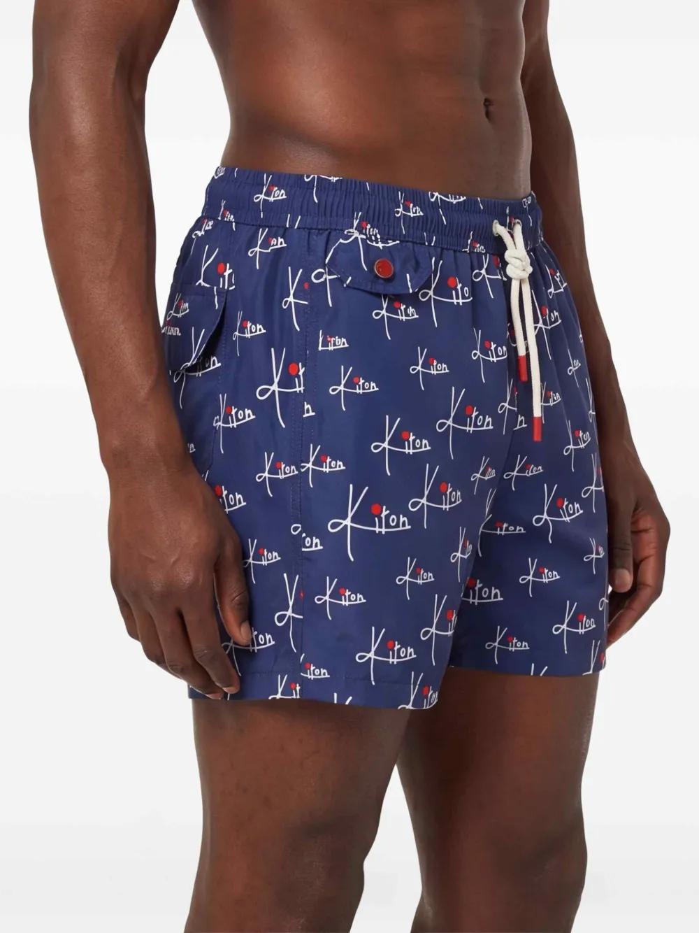 Kiton Zwembroek met patroon Blauw