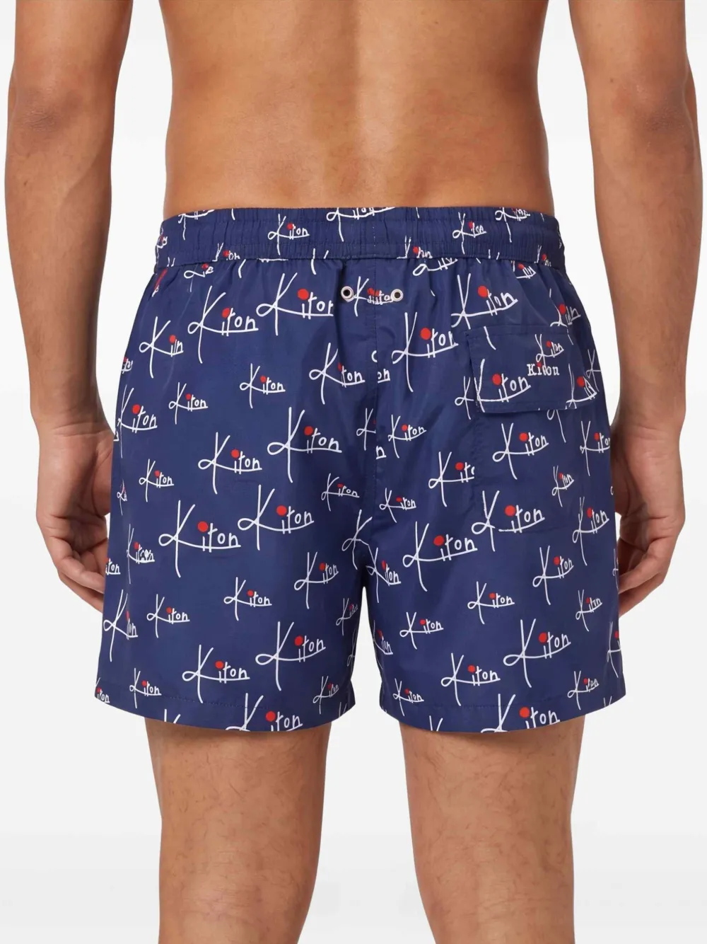 Kiton Zwembroek met patroon Blauw