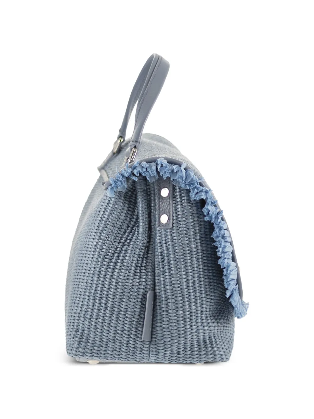 Zanellato Postina raffia shopper Blauw