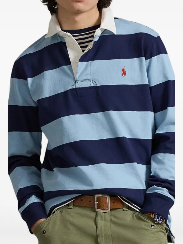 Polo Ralph Lauren Striped long-sleeve Rugby Shirt | Blue | FARFETCH