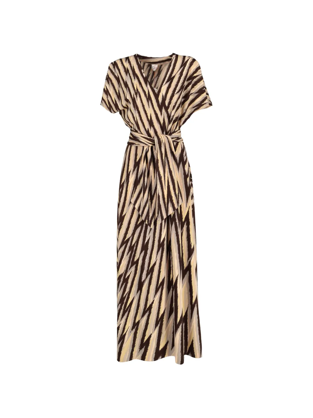 Roberta di Camerino Pre-Owned Abito con scollo a V e cintura - Marrone