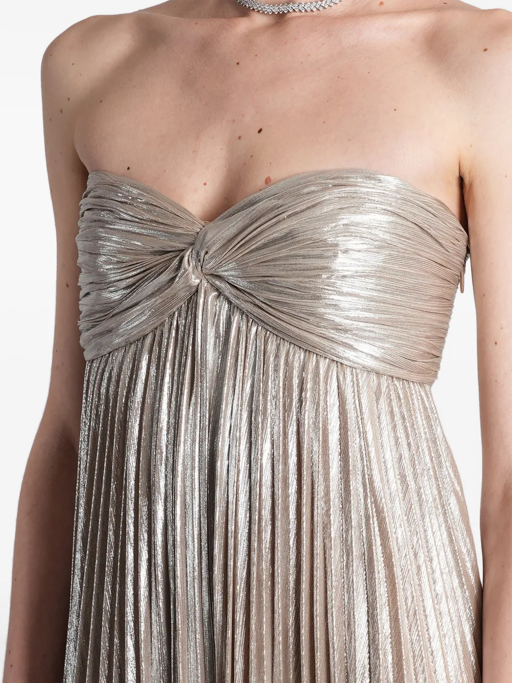 Retrofete Zoa geplooide maxi-jurk Zilver