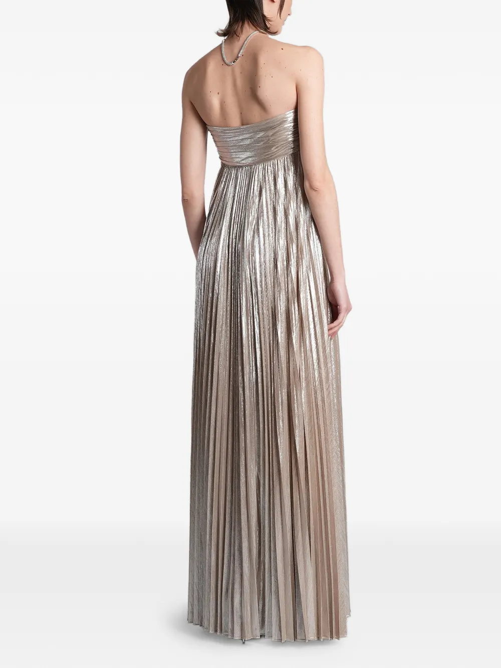 Retrofete Zoa geplooide maxi-jurk Zilver