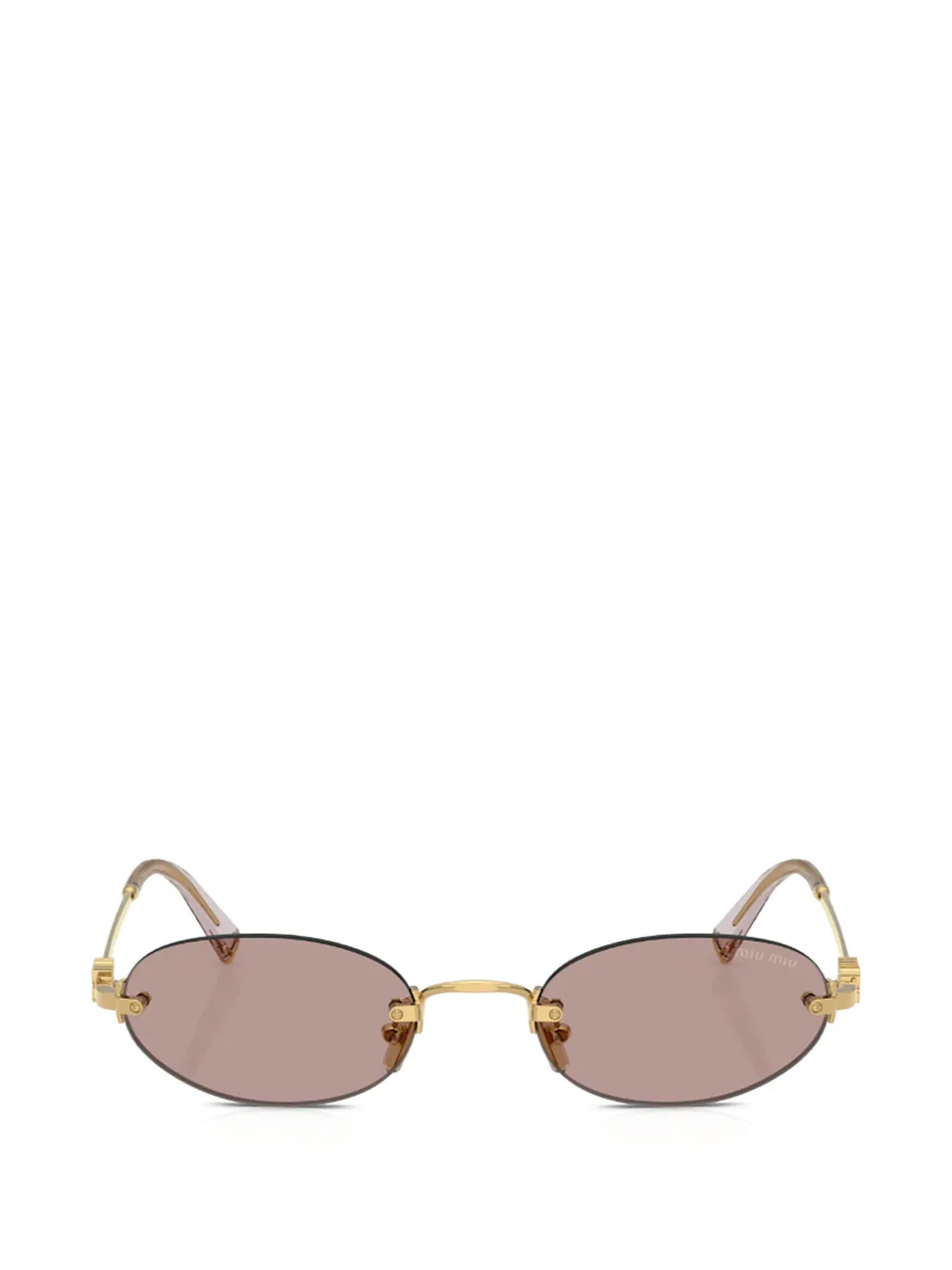 Miu Miu Eyewear rimless oval-frame sunglasses - Oro