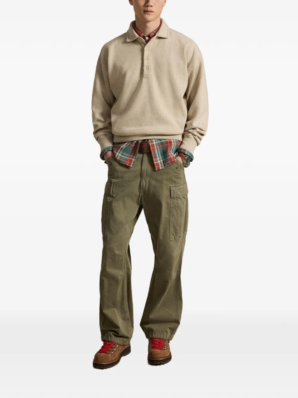 Polo Ralph Lauren Poloshirt met knopenbies Beige